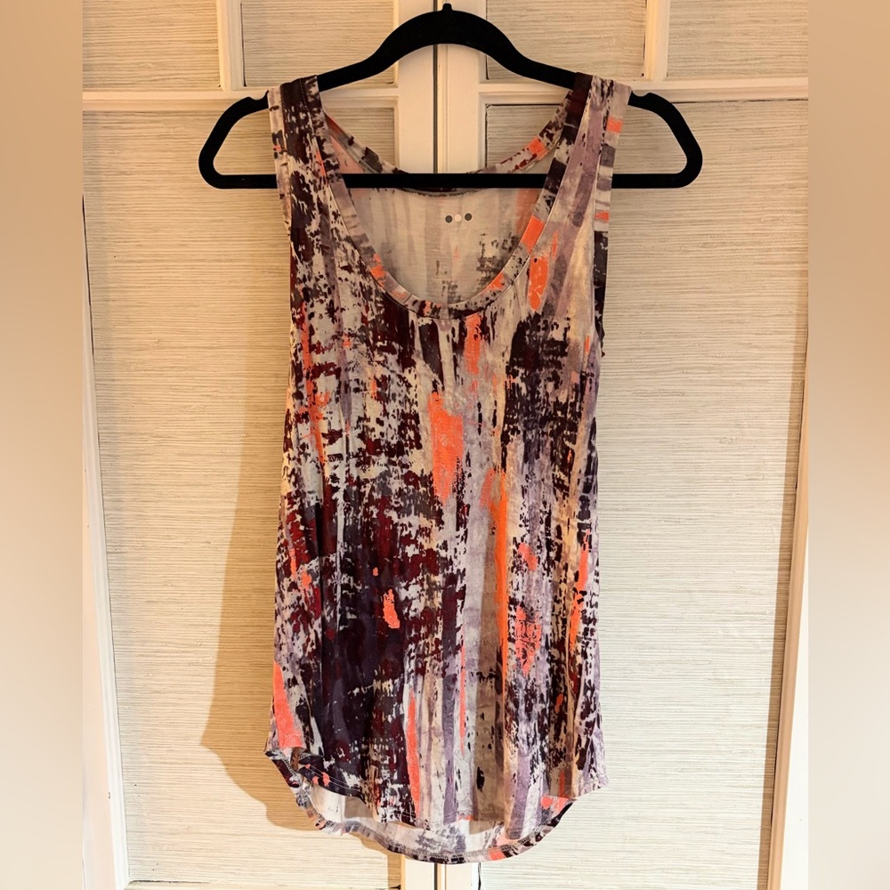 Three Dot Abstract Multi-Color Print Sleeveless Top
